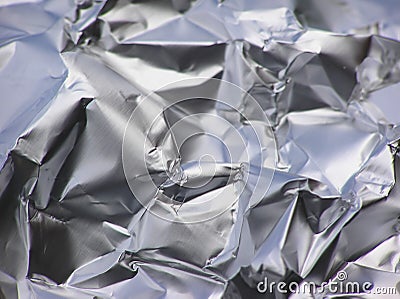 Crinkled tinfoil Stock Photo