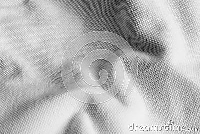 Crinkled white cotton fabric with visible texture Stock Photo