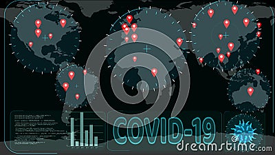Crisis of Covid 19 virus and radar scanning to detected in country has spread all over world Stock Photo