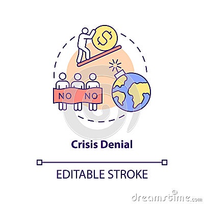Crisis denial concept icon Vector Illustration