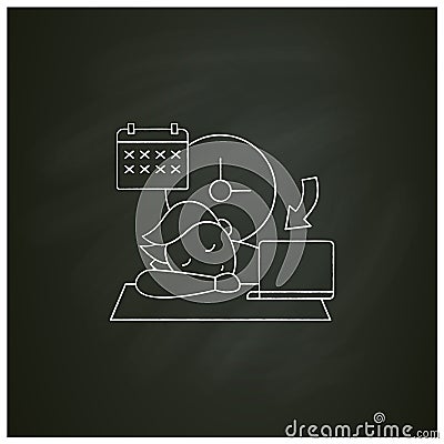 Crisis marker procrastinator chalk icon Vector Illustration