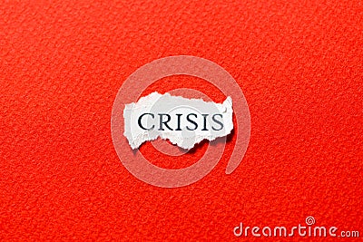 Crisis on a piece of paper Stock Photo