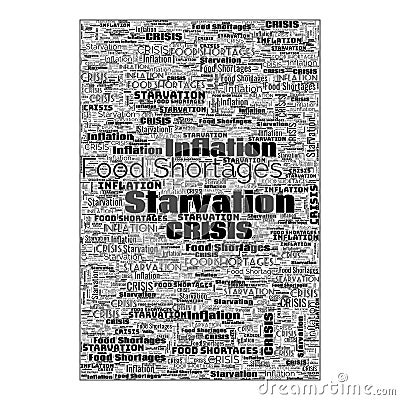 Crisis Starvation Food Shortages Text Header Background Illustration Stock Photo