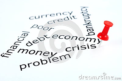 Crisis word Stock Photo