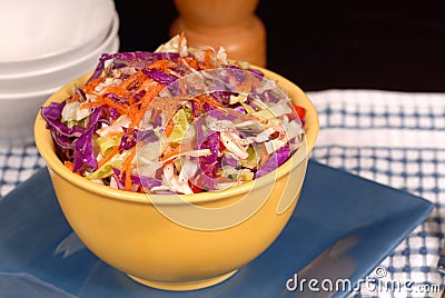 Crisp cole slaw with carrot in Stock Photo