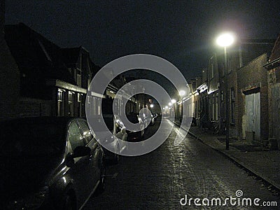 A crisp evening on the streets of Groningen, The Netherlands Stock Photo