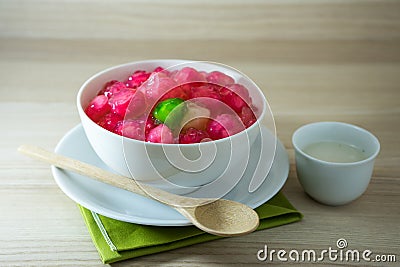 Crisp pomegranate seeds is Thai sweetmeat Stock Photo