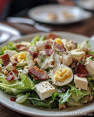 crisp and vibrant salad showcasing fresh and wholesome ingredients. Stock Photo
