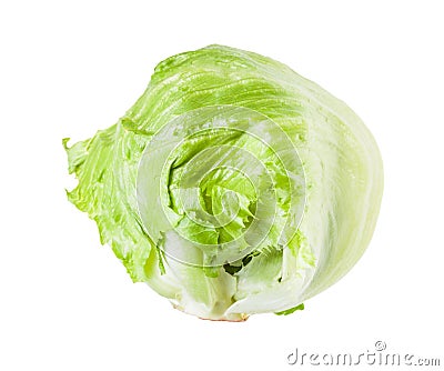 crisphead of iceberg lettuce isolated on white Stock Photo