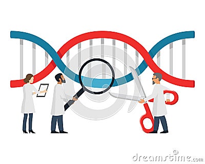 CRISPR Cas9 genetic DNA spiral Vector Illustration