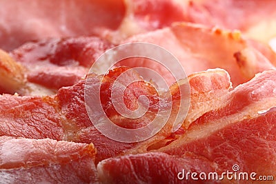 Crispy bacon slices super macro Stock Photo