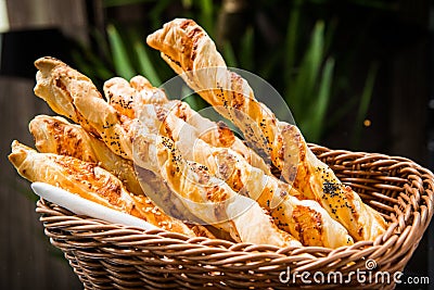 Crispy bread sticks Stock Photo