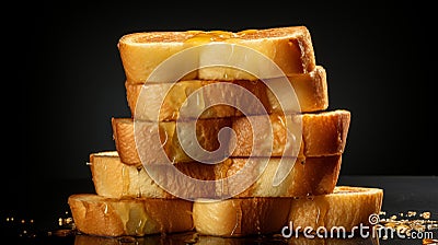Crispy buttered toast stacked for a delightful bite Stock Photo