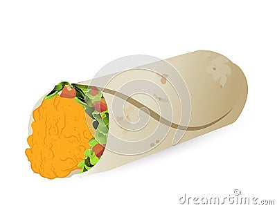 crispy chicken wrap illustration design Cartoon Illustration