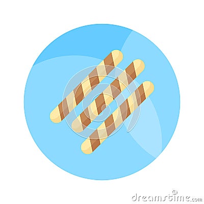 Crispy and crunchy chocolate flavored biscuit, wafer biscuit vector design Vector Illustration