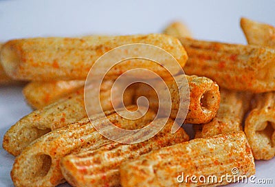 Crispy and Crunchy Salty Potato chips Stock Photo