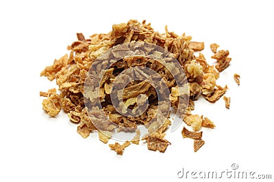 Crispy fried onion flakes Stock Photo