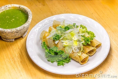 Crispy Fried Tacos Stock Photo