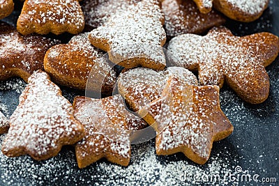 Crispy ginger bread cookies Stock Photo