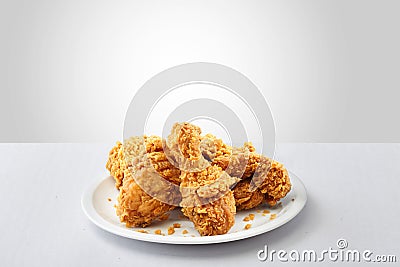 Crispy kentucky fried chicken in a white background Stock Photo