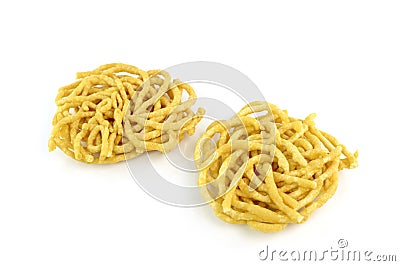 Crispy Noodles isolated on white background Stock Photo