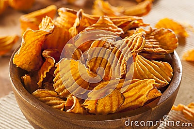 Crispy Orange Sweet Potato Chips Stock Photo