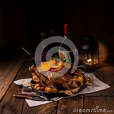 Crispy Roast goose Stock Photo