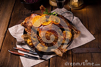 Crispy Roast goose Stock Photo