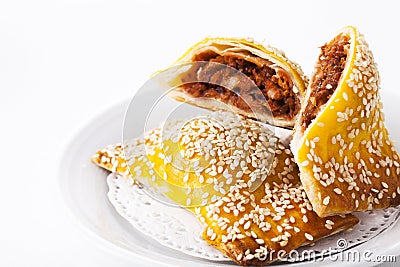 Crispy sesame buns Stock Photo