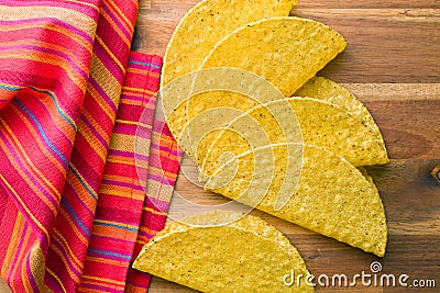 Crispy taco shells Stock Photo