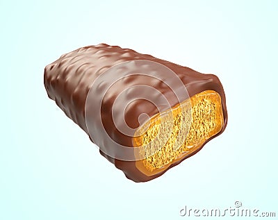 Crispy wafer caramel cream flavor. Cartoon Illustration