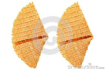 crispy waffle isolated on white Stock Photo
