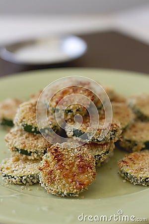 Crispy Zucchini Rounds Stock Photo