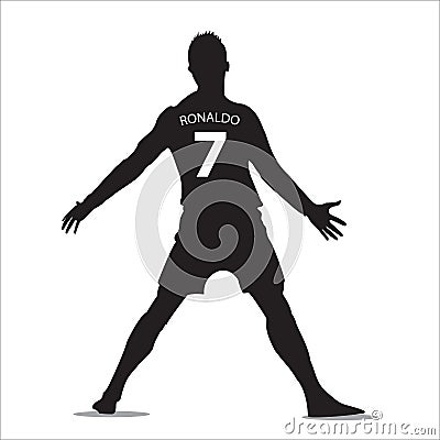 Cristiano Ronaldo vector silhouette, the illustration can be used for, magazine, news, web, collection, and more Vector Illustration
