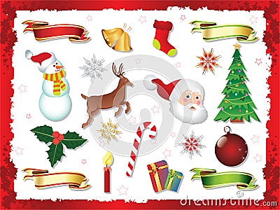 Cristmas elements collection Vector Illustration