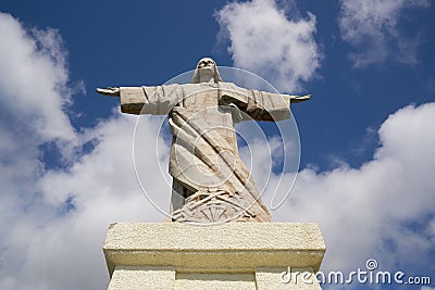 Cristo Rei Jesus Christ sculpture in CaniÃ§o, Madeira Editorial Stock Photo