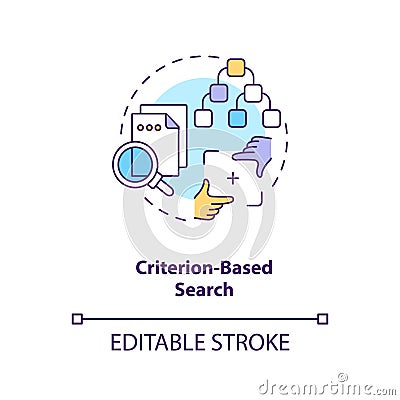 Criterion based search concept icon Vector Illustration