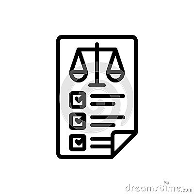 Black line icon for Criterion, yardstick and measure Vector Illustration