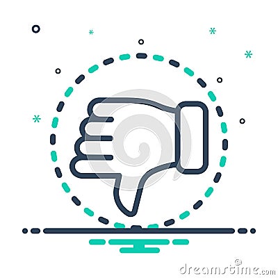 Mix icon for Critic, hatred and hate Vector Illustration