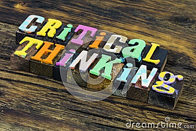 Critical thinking creative strategy analysis solution skills learn knowledge Stock Photo