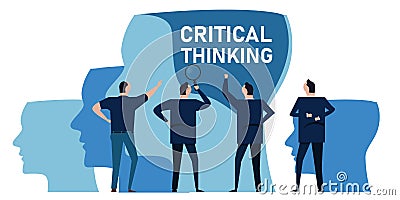 critical thinking problem solving skills ability to analyze problem Vector Illustration