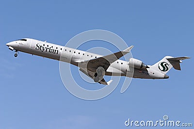 CRJ-700 on take off Editorial Stock Photo