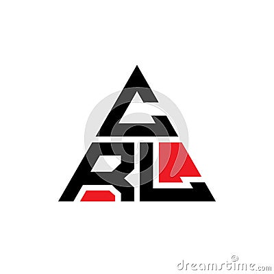 CRL triangle letter logo design with triangle shape. CRL triangle logo design monogram. CRL triangle vector logo template with red Vector Illustration