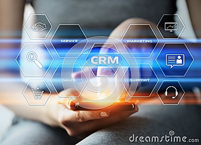 CRM Customer Relationship Management Business Internet Techology Concept Stock Photo