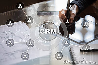 CRM. Customer relationship management concept. Customer service and relationship. Stock Photo