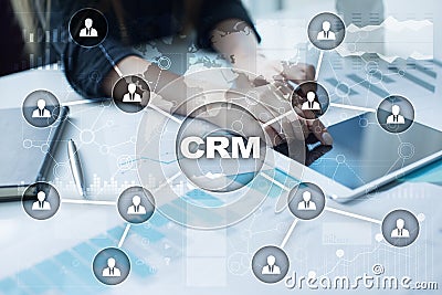 CRM. Customer relationship management concept. Customer service and relationship. Stock Photo