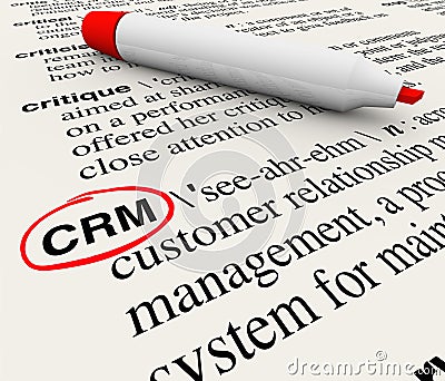 CRM Customer Relationship Management Dictionary Definition Stock Photo