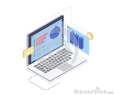 CRM. Customer relationship management. isometric vector illustration Vector Illustration