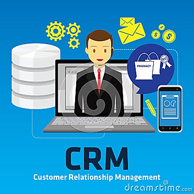 Crm customer relationship management Vector Illustration