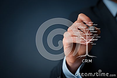 CRM and customers Stock Photo